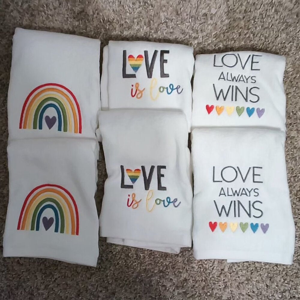 Bath Hand Towels set of 2  Rainbow 3 styles